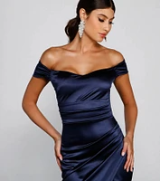 Valencia Formal Off-The-Shoulder Wrap Dress
