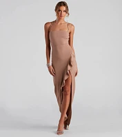 Tiffany Sleeveless High Slit Formal Dress