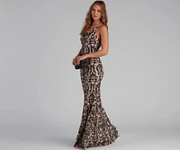 Jasmine One-Shoulder Sequin Mermaid Dress