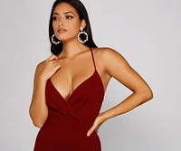 Giselle Formal High Slit Crepe Dress