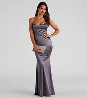 Ciara Sleeveless Satin Formal Dress