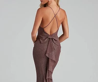 Linda Formal Glitter Ruffled Dress