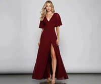 Greta Formal High Slit Chiffon Dress