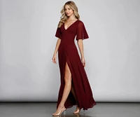 Greta Formal High Slit Chiffon Dress