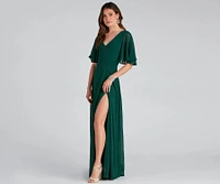 Greta Formal High Slit Chiffon Dress