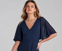 Greta Formal High Slit Chiffon Dress
