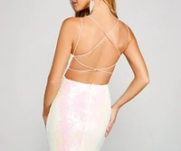 Irene Sequin Floor-Length Formal Dress