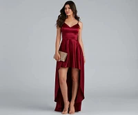 Spencer Satin High-Low Formal Dress