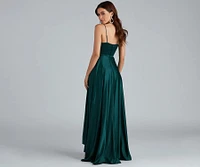 Spencer Satin High-Low Formal Dress