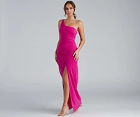 Iris One-Shoulder Crepe Dress