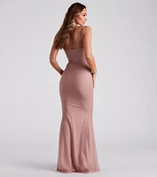 Addison Glitter Mesh Formal Dress