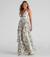 Zaya Formal Floral Chiffon Dress