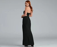 Hallie Formal High Slit Corset Dress