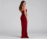 Hallie Formal High Slit Corset Dress