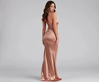 Abigail Ruched Satin Mermaid Dress