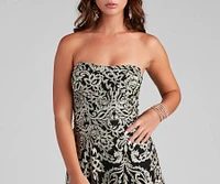 Filippa Formal Embroidered Sleeveless Dress