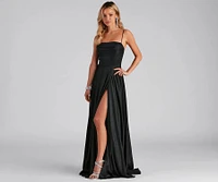 Denice Corset A-Line Wrap Formal Dress
