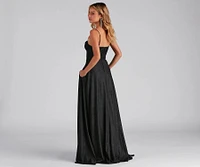 Denice Corset A-Line Wrap Formal Dress