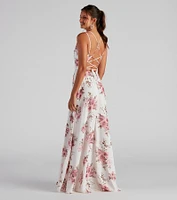 Geneviève Floral Chiffon Wrap Dress