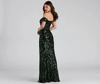 Carter Sequin Scroll A-Line Formal Dress