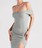 Meryl Formal Glitter Column Dress
