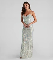 Teagan Sequin Slim-Fit Formal Dress