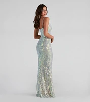 Teagan Sequin Slim-Fit Formal Dress
