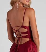 Winslow Formal Satin Lace-Up Dress