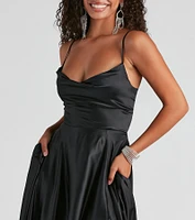 Winslow Formal Satin Lace-Up Dress