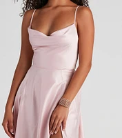 Winslow Formal Satin Lace-Up Dress