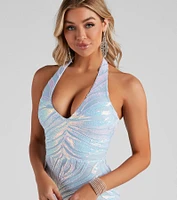 Jailene Formal Sequin Halter Dress