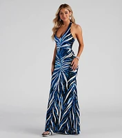 Jailene Formal Sequin Halter Dress