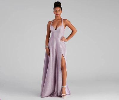 Josilyn Formal Glitter A-Line Dress