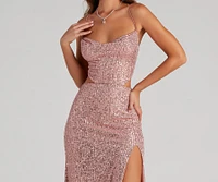 Kristina Formal Sequin Cutout Dress