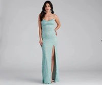 Doria Formal High Slit Glitter Dress