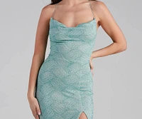 Doria Formal High Slit Glitter Dress