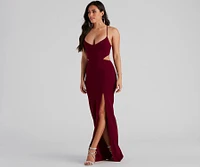 Ara Formal Lace Up Crepe Dress