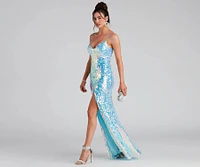 Skylar Sequin A-Line Formal Dress