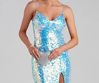 Skylar Sequin A-Line Formal Dress
