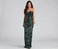 Cassy Formal Sequin Lace Up Dress