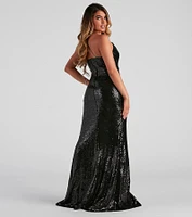 Delilah Formal Sequin High Slit Dress