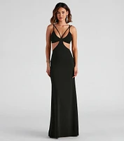 Annah Formal Crepe Long Dress