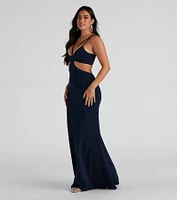 Annah Formal Crepe Long Dress