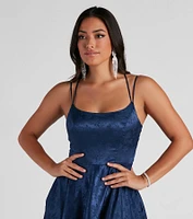 Abby Floral Jacquard Ball Gown