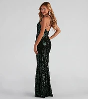 Abby Formal Sequin Strappy Dress