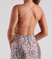 Kenzie Formal Sequin X-Back Dress