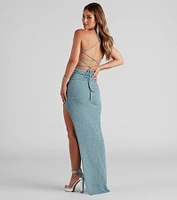 Gloria Formal Glitter Long Dress