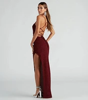 Gloria Formal Glitter Long Dress