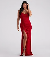 Joni Formal High Slit Glitter Dress