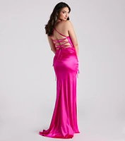 Serenity Ruched Satin Formal Dress